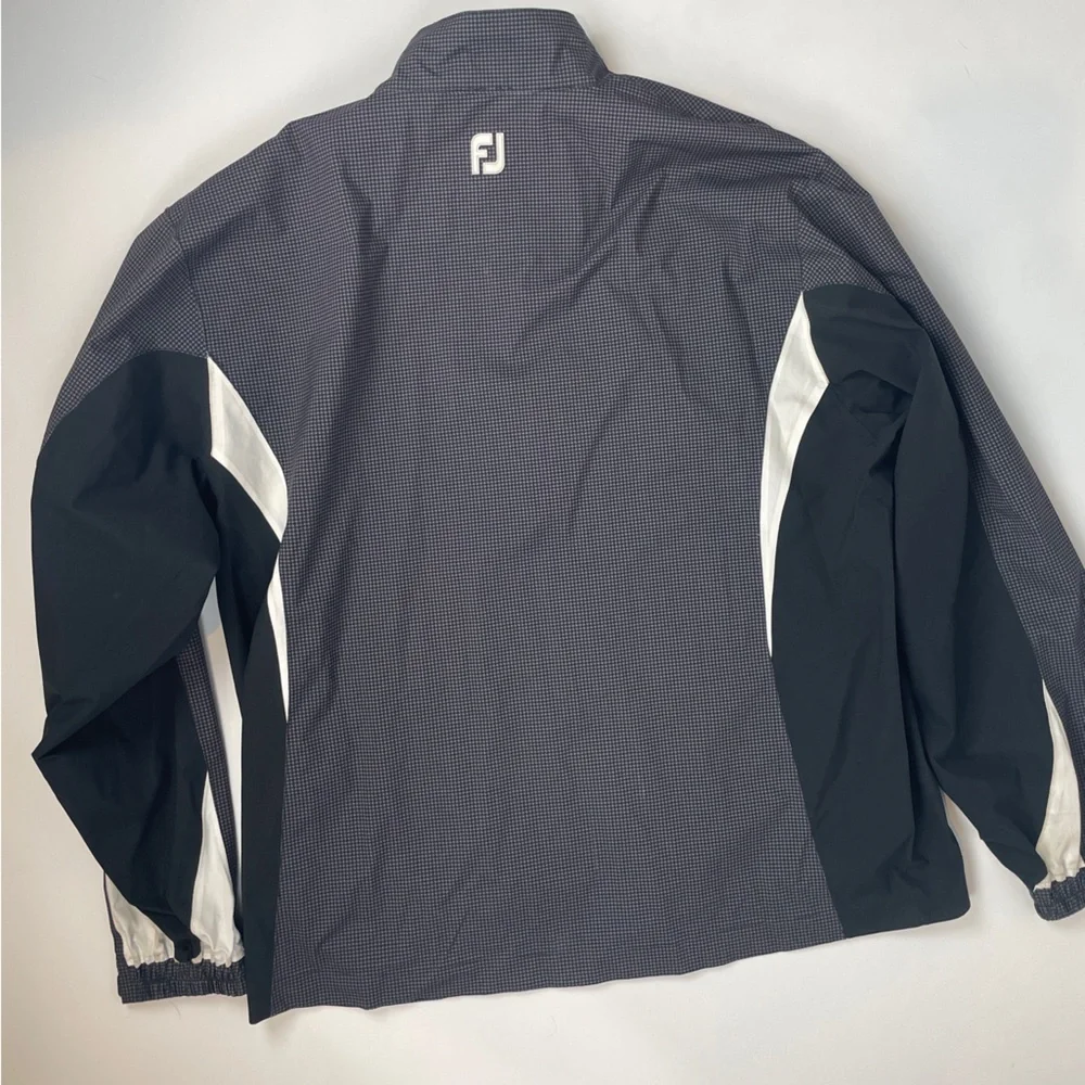 FootJoy Men's HydroLite ZIP Golf Rain Jacket WATERPROOF CHARCOAL HOUNDSTOOTH XL - Picture 7 of 16